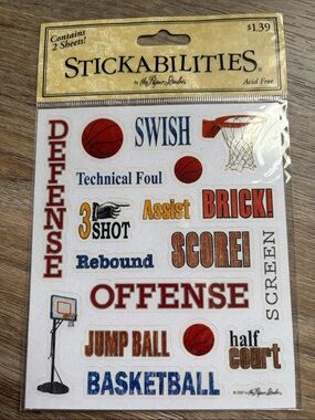 ❤️$2 Stickabilities by the Paper Studio Basketball Words Stickers